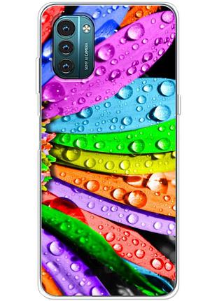 Чехол силиконовый с картинкой на nokia g11 (цветные листья)