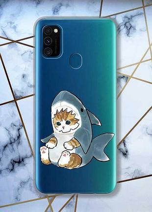 Прозрачный чехол на samsung galaxy m30s/м21 :: котёнок (принт 120)