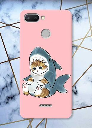 Матовий чохол з рожевими боками на xiaomi redmi 6 кошеня принт 120