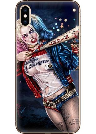 Чохол силіконовий з картинкою на iphone xs max (харли квинн, harley quinn)
