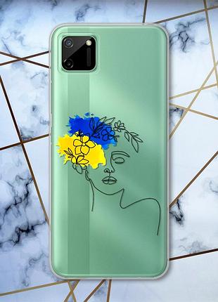 Прозрачный чехол на realme c11 :: украинка арт (принт 3)