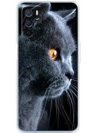 Чехол силиконовый с картинкой на oppo a16 (британский кот)