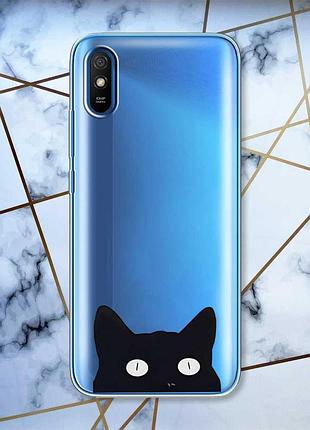 Прозрачный чехол на xiaomi redmi 9a :: кошечка (принт 119)