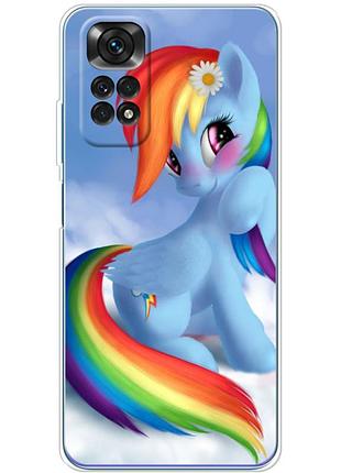 Чехол силиконовый с картинкой на xiaomi redmi note 11 (литл пони, my little pony)