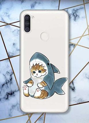 Прозрачный чехол на samsung galaxy a11 :: котёнок (принт 120)
