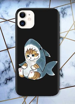 Матовый чехол с черными боками на apple iphone 11 (6.1) :: котёнок (принт 120)