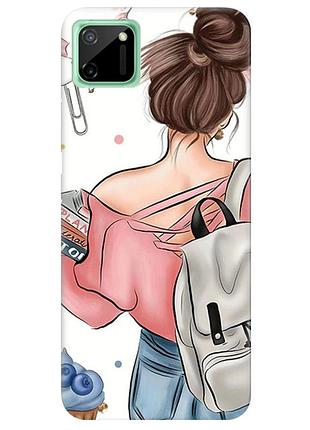 Чехол на realme c11 :: девушка с рюкзаком (принт 30)