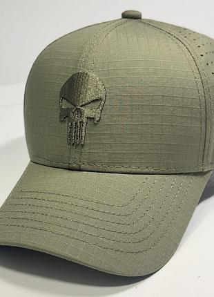 Мужская бейсболка рип стоп каратель punisher с черепом хаки кепка с перфорацией, 56-58