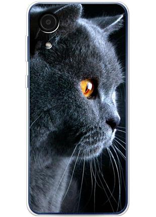 Чехол силиконовый с картинкой на samsung galaxy a03 core (a032) (британский кот)