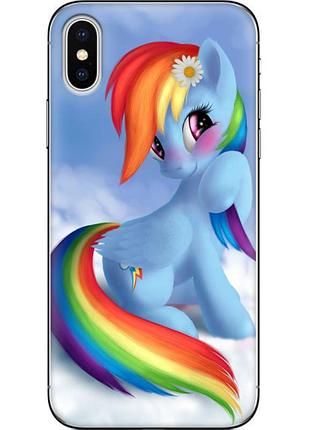Чехол силиконовый с картинкой на iphone x (литл пони, my little pony)