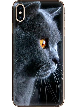 Чехол силиконовый с картинкой на iphone xs max (британский кот)