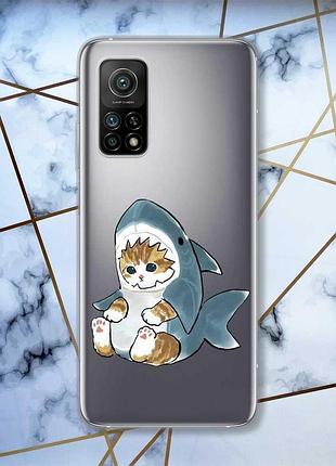 Прозорий чохол на xiaomi mi 10t / mi 10t pro кошеня принт 120