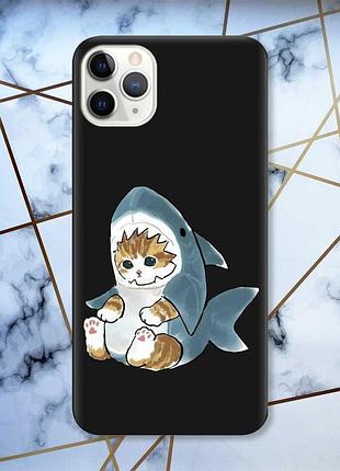 Матовый чехол с черными боками на iphone 11 pro (5.8) :: котёнок (принт 120)