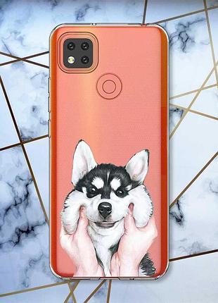 Прозрачный чехол для xiaomi redmi 9c :: мордочка (принт 121)