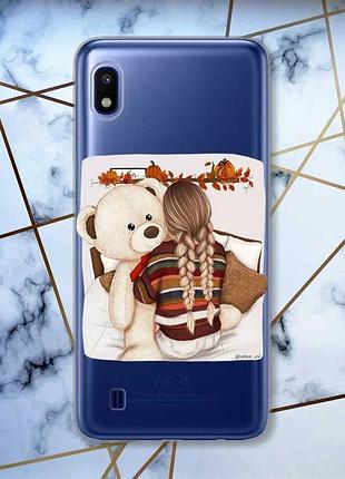 Чехол на samsung galaxy a10 (2019) a105 :: девочка с мишкой (принт 117)
