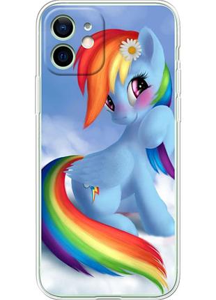 Чехол силиконовый с картинкой на iphone 12 (литл пони, my little pony)