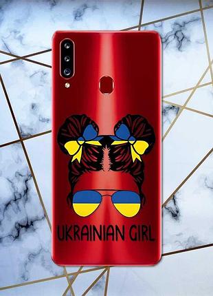 Прозрачный чехол на samsung galaxy a20ѕ :: украинская девушка (принт 113)