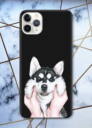 Матовый чехол с черными боками на iphone 11 pro (5.8) :: мордочка (принт 121)