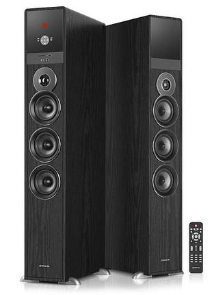 Колонки 2.0 real-el s-2070 black (150w, bluetooth, usb ﬂash, fm, karaoke, opt, coax, ду)