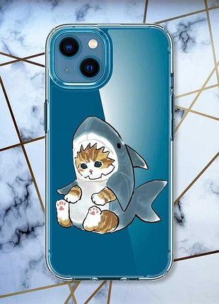 Прозрачный чехол для iphone 13 mini :: котёнок (принт 120)