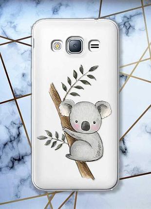 Прозрачный чехол на samsung galaxy j3 2016 j310 :: коала (принт 132)