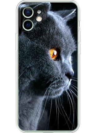 Чехол силиконовый с картинкой на iphone 12 (британский кот)