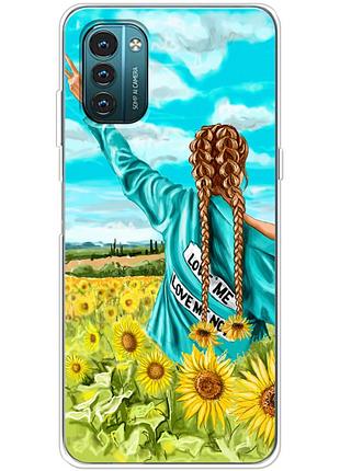 Чохол силіконовий з картинкою на nokia g21 (патріотичний, дівчинка українка)