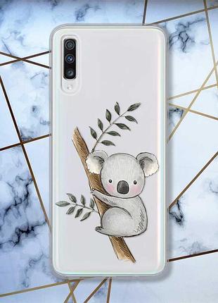 Прозрачный чехол на samsung galaxy a70 (2019) / a705 :: коала (принт 132)