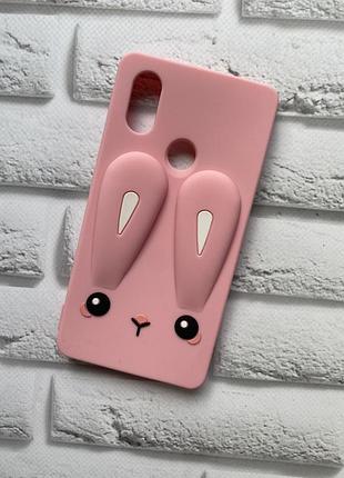 Силиконовый чехол для xiaomi redmi 8se кролик светло-розовый