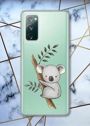 Прозрачный чехол на samsung galaxy s20 fe :: коала (принт 132)