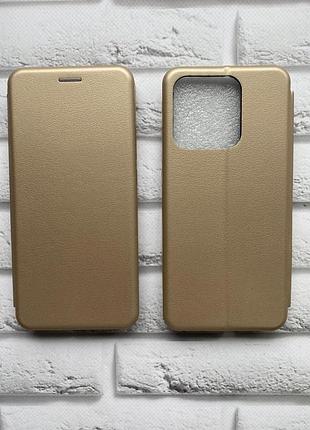 Чехол книжка на xiaomi redmi10a золотой