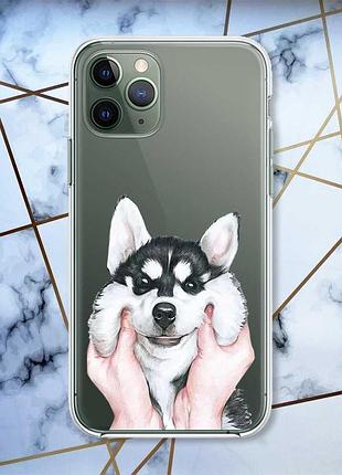 Прозрачный чехол на iphone 12 / 12 pro :: мордочка (принт 121)