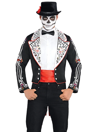 Карнавальный пиджак, фрак в стиле «день мертвых» (dia de los muertos) или скелета. хелловин