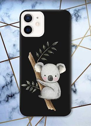 Матовий чохол з чорними боками на apple iphone 12/12 pro (6.1) коала принт 132