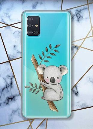 Прозрачный чехол на samsung galaxy a51 :: коала (принт 132)