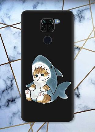 Матовий чохол з чорними боками на xiaomi redmi note 9 кошеня принт 120