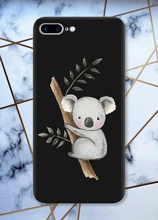 Матовый чехол с черными боками на apple iphone 7 plus/8 plus :: коала (принт 132)