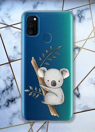 Прозрачный чехол на samsung galaxy m30s/м21 :: коала (принт 132)
