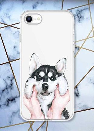 Прозрачный чехол для iphone 7, 8 :: мордочка (принт 121)