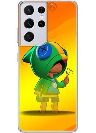Чехол силиконовый с картинкой на samsung galaxy s21 ultra (g998) (бравл старс, brawl stars)