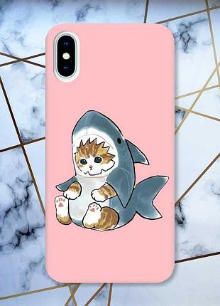 Матовый чехол с розовыми боками на iphone x/xs :: котёнок (принт 120)