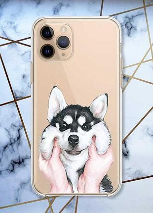 Прозрачный чехол на apple iphone 11 pro (5,8) :: мордочка (принт 121)