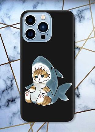 Матовый чехол с черными боками на apple iphone 13 pro max :: котёнок (принт 120)