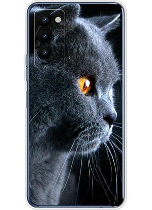 Чехол силиконовый с картинкой на tecno camon 18 (британский кот)