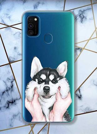 Прозрачный чехол на samsung galaxy m30s/м21 :: мордочка (принт 121)