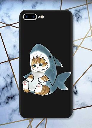 Матовый чехол с черными боками на apple iphone 7 plus/8 plus :: котёнок (принт 120)