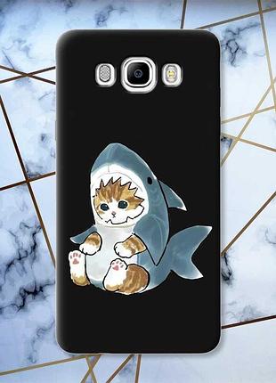 Матовий чохол з чорними боками на samsung galaxy j7(2016) j710 кошеня принт 120