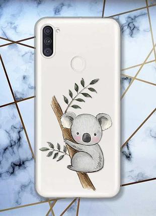 Прозрачный чехол на samsung galaxy a11 :: коала (принт 132)