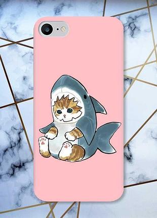 Матовый чехол с розовыми боками на iphone 7/8 :: котёнок (принт 120)
