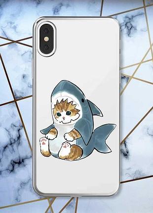 Прозрачный чехол на iphone x / xs :: котёнок (принт 120)
